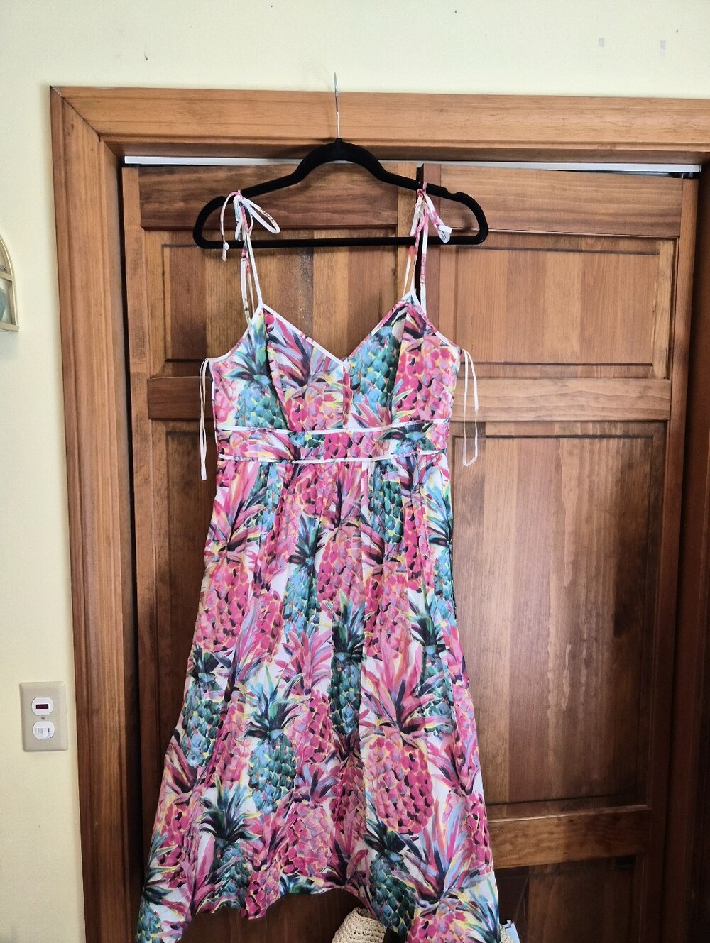 Jcrew Like New Tropical Pineapple Print Sundress - Pink & Teal